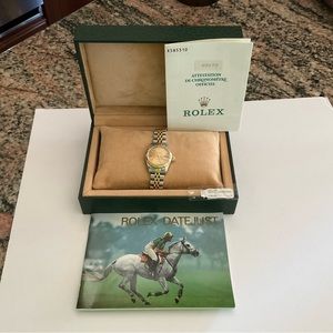 Pre-owned 1993 Rolex Oyster Perpetual Datejust Model 69173G/62523 Champagne Dial